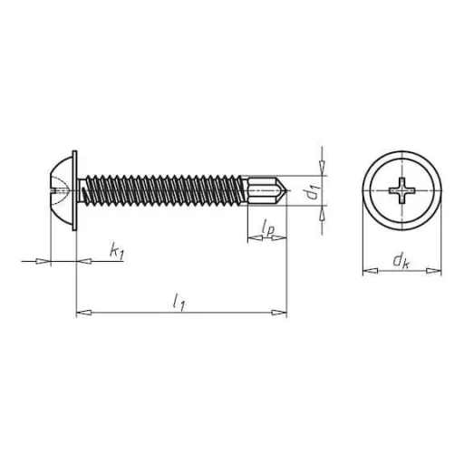Lemezcsavar (opel csavar) D-fejű önmetsző 4.2x 13mm horg. 100db/csomag