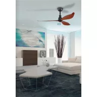   EGLO LAGOS 52 mennyezeti ventilátor acél matt fekete / műanyag barna, 1320mm lapátátmérővel - távirányítóval