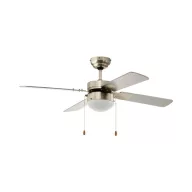   EGLO GELSINA mennyezeti ventilátoros lámpa acél matt nikkel / lakozott üveg fehér, 1066mm lapátátmérővel - húzózsinórral