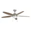 EGLO SUSALE mennyezeti ventilátoros lámpa acél matt nikkel / lakozott üveg fehér, 1320mm lapátátmérővel - húzózsinórral