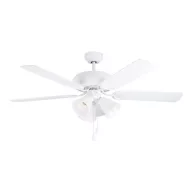   EGLO LAS PALMAS ventilátor lámpával acél matt fehér / üveg opál, 1320mm lapátátmérővel - húzózsinórral