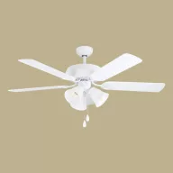   EGLO LAS PALMAS ventilátor lámpával acél matt fehér / üveg opál, 1320mm lapátátmérővel - húzózsinórral