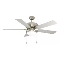  EGLO BALLINA menny. ventilátoros lámpa acél matt nikkel / üveg lakkozott fehér, 1320mm lapátátmérővel - húzózsinórral