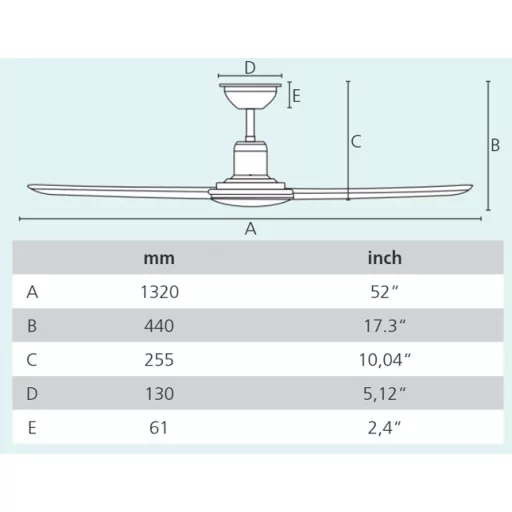 EGLO BALLINA menny. ventilátoros lámpa acél matt nikkel / üveg lakkozott fehér, 1320mm lapátátmérővel - húzózsinórral