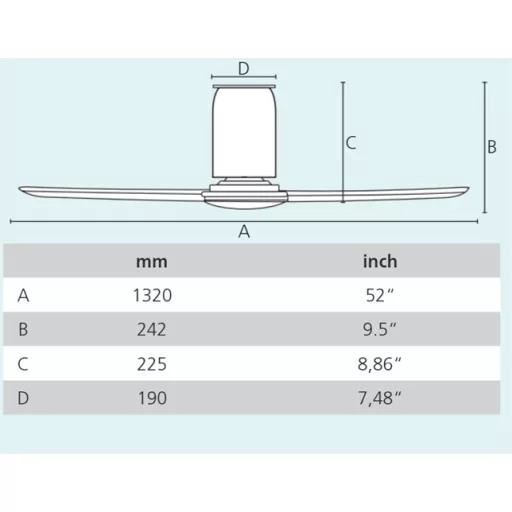 EGLO LERICI mennyezeti ventilátoros lámpa acél matt fehér / akril tejfehér, 1320mm lapátátmérővel - távirányítóval