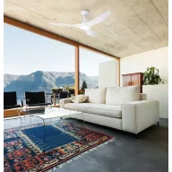   EGLO PORTSEA mennyezeti ventilátoros lámpa műanyag (ABS) matt fehér / akril tejfehér, 1320mm lapátátmérővel - távirányítóval
