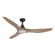   EGLO PORTSEA mennyezeti ventilátoros lámpa műanyag (ABS) matt fekete / akril tejfehér, 1320mm lapátátmérővel - távirányítóval