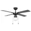 EGLO FORTALEZA mennyezeti ventilátoros lámpa acél matt fekete / lakozott üveg fehér, 1066mm lapátátmérővel - húzózsinórral
