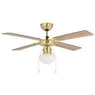   EGLO FORTALEZA mennyezeti ventilátoros lámpa acél bronz / lakozott üveg fehér, 1066mm lapátátmérővel - húzózsinórral