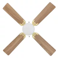   EGLO FORTALEZA mennyezeti ventilátoros lámpa acél bronz / lakozott üveg fehér, 1066mm lapátátmérővel - húzózsinórral