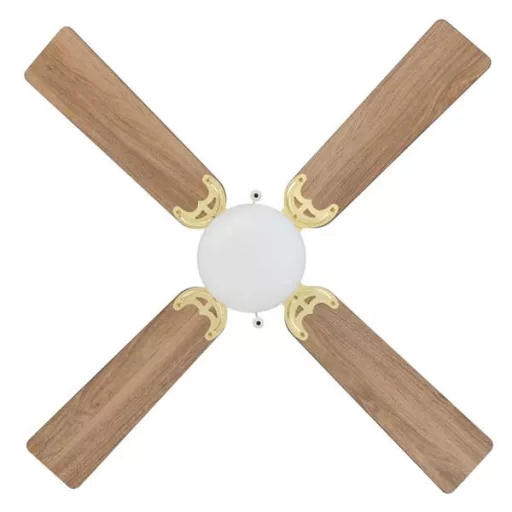 EGLO FORTALEZA mennyezeti ventilátoros lámpa acél bronz / lakozott üveg fehér, 1066mm lapátátmérővel - húzózsinórral