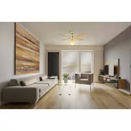   EGLO FORTALEZA mennyezeti ventilátoros lámpa acél bronz / lakozott üveg fehér, 1066mm lapátátmérővel - húzózsinórral