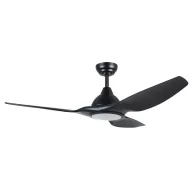   EGLO Tunitas mennyezetei ventilátoros lámpa acél matt fekete / akril tejfehér, 1320mm lapátátmérővel - távirányítóval