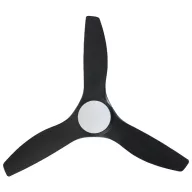   EGLO Tunitas mennyezetei ventilátoros lámpa acél matt fekete / akril tejfehér, 1320mm lapátátmérővel - távirányítóval