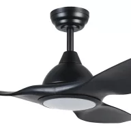   EGLO Tunitas mennyezetei ventilátoros lámpa acél matt fekete / akril tejfehér, 1320mm lapátátmérővel - távirányítóval