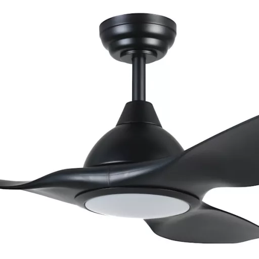 EGLO Tunitas mennyezetei ventilátoros lámpa acél matt fekete / akril tejfehér, 1320mm lapátátmérővel - távirányítóval
