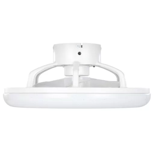 EGLO Kostrena lámpa ventilátorral műanyag (ABS) fehér, fekete / kristály hatású műanyag fehér, 455mm lapátátmérővel - távirányítóval