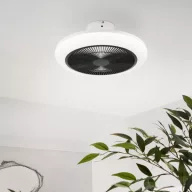   EGLO Kostrena lámpa ventilátorral műanyag (ABS) fehér, fekete / kristály hatású műanyag fehér, 455mm lapátátmérővel - távirányítóval