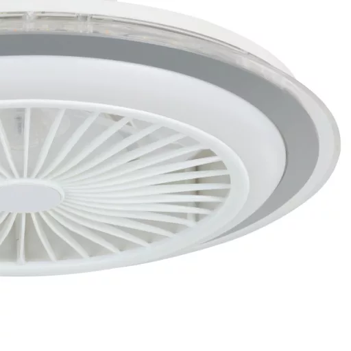 EGLO Albufeira lámpa ventilátorral műanyag (ABS) fehér, szürke / akril tejfehér, 500mm lapátátmérőval - távirányítóval