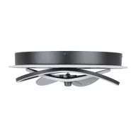   EGLO Namori lámpa ventilátorral acél fekete / akril tejfehér, 500mm lapátátmérővel - távirányítóval