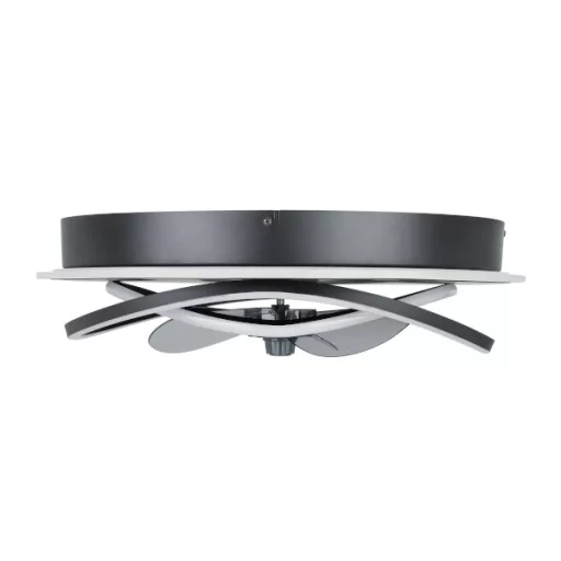 EGLO Namori lámpa ventilátorral acél fekete / akril tejfehér, 500mm lapátátmérővel - távirányítóval