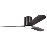   EGLO Kawana mennyezeti ventilátoros lámpa műanyag (ABS) matt fekete / akril tejfehér, 1320mm lapátátmérővel - távirányítóval