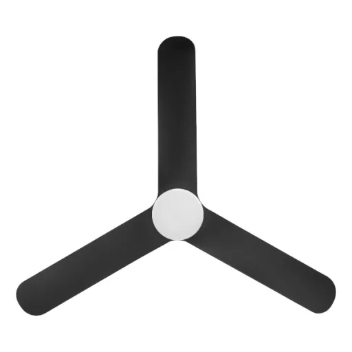 EGLO Kawana mennyezeti ventilátoros lámpa műanyag (ABS) matt fekete / akril tejfehér, 1320mm lapátátmérővel - távirányítóval