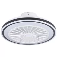   EGLO Almeria lámpa ventilátorral műanyag (ABS) fehér, fekete / akril tejfehér - távirányítóval