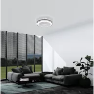  EGLO Almeria lámpa ventilátorral műanyag (ABS) fehér, fekete / akril tejfehér - távirányítóval