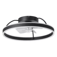   EGLO Marinella lámpa ventilátorral acél fekete / akril tejfehér, 500mm lapátátmérővel - távirányítóval