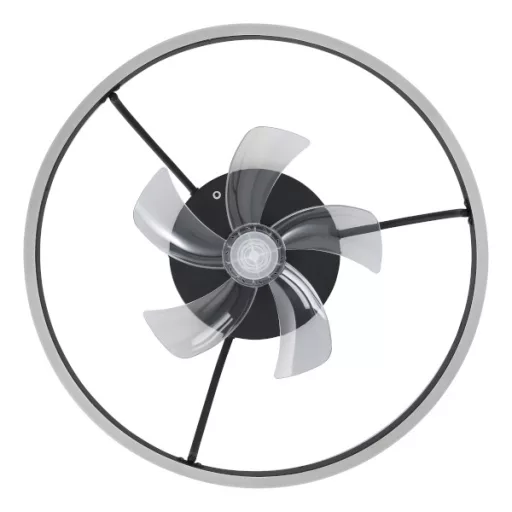EGLO Marinella lámpa ventilátorral acél fekete / akril tejfehér, 500mm lapátátmérővel - távirányítóval