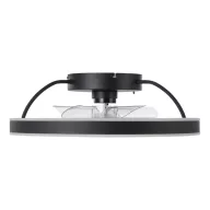   EGLO Marinella lámpa ventilátorral acél fekete / akril tejfehér, 500mm lapátátmérővel - távirányítóval