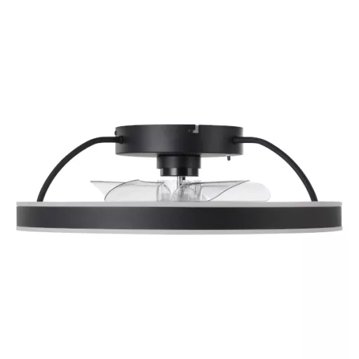 EGLO Marinella lámpa ventilátorral acél fekete / akril tejfehér, 500mm lapátátmérővel - távirányítóval