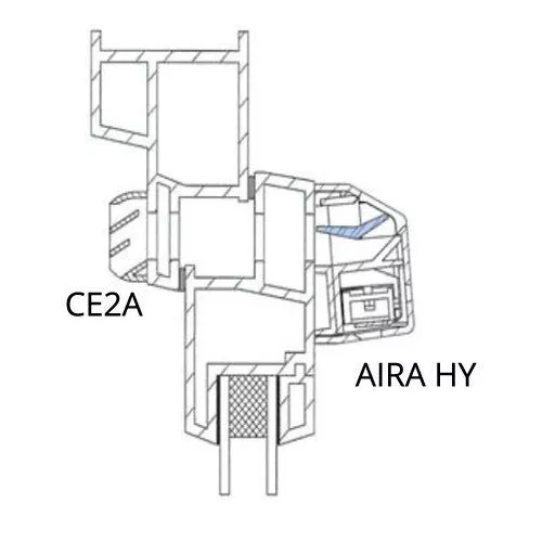 AIRA-HY nyílászáróba építhető higroszabályozású légbeeresztő, külső CE2A esővédővel