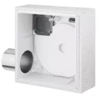   Helios ELS-GUBRZL Falba süllyesztett K90 tűzvédelmi ventilátorház, légtömör (fém) visszacsapószeleppel, hátsó kifúvás, baloldali csonkkal