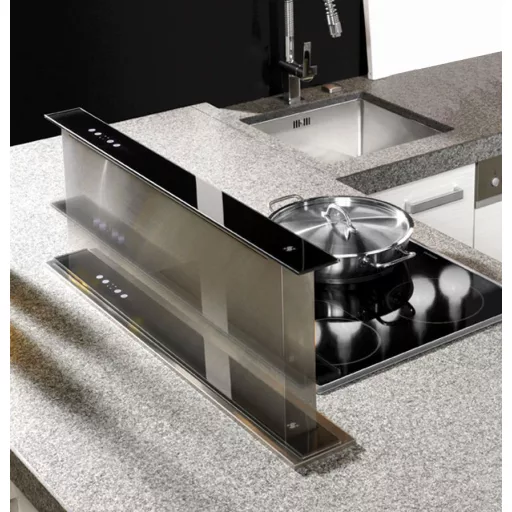 SIRIUS - Páraelszívó S-DD2 TC/L EM 86 fekete üveg/inox motor nélkül - 4. kép