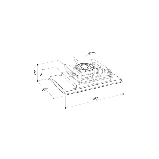 SIRIUS - Páraelszívó SLT-971 LESS 90 cm BRUSHLESS TW Inox - 2. kép