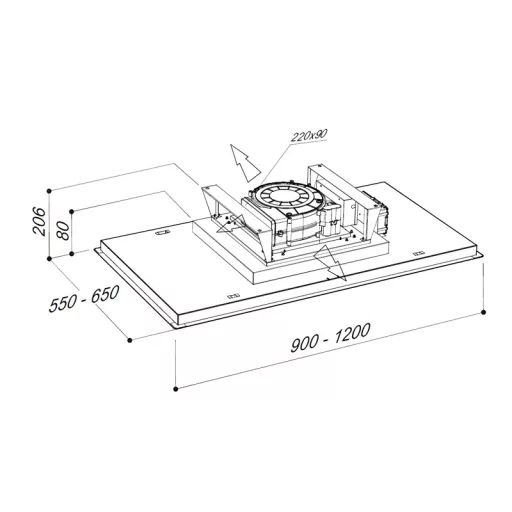 SIRIUS - Páraelszívó SLT-971 90 cm TW Fehér brushless + QUADRO 800 R plazma szűrő - 2. kép