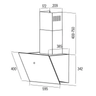   CATA - Páraelszívó LENA 600 XGWH motor nélkül + MULTI Külső motor SEM1 T850