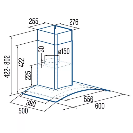 CATA - Páraelszívó GAMMA GLASS 6010 GX - Inox - 2. kép