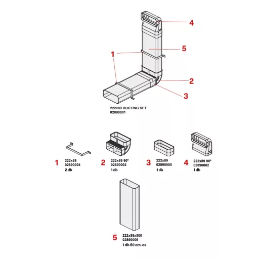 CATA - Bekötő szett főzőlapba épített páraelszívókhoz SL1 FLOW IN - 3. kép