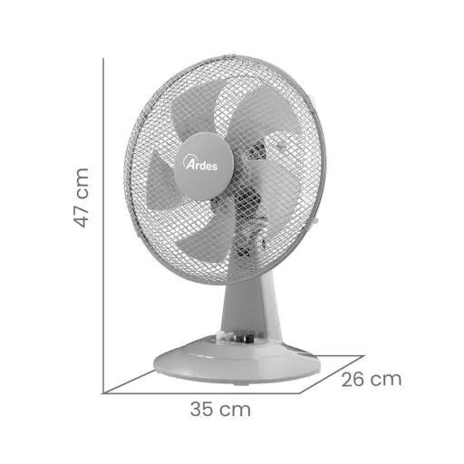 ARDES 5ST30G Asztali ventilátor - szürke - 6. kép