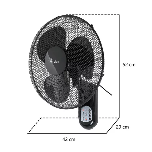 ARDES 5W40R falra szerelhető ventilátor távvezérlővel - 6. kép