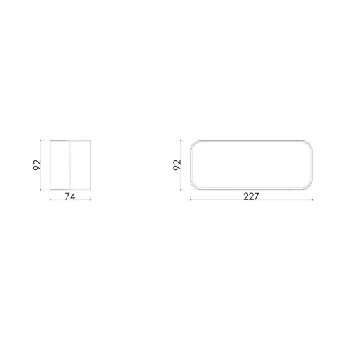 AIRA - Légtechnikai elem lapos csatorna toldó Quadro sorozathoz 227x92 mm - 2. kép