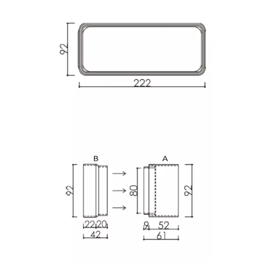 AIRA - Légtechnikai elem lapos csatorna adapter Quadro sorozathoz - 3. kép