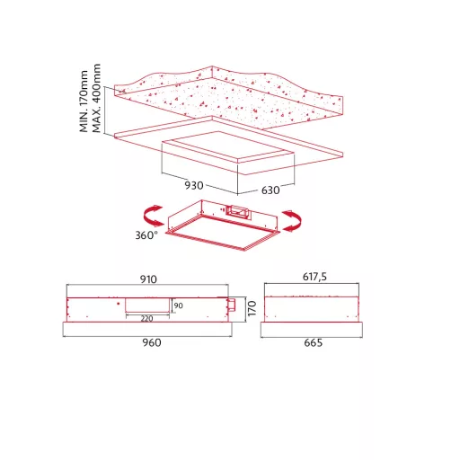 NODOR - Páraelszívó NorBreeze ISLA JANO X 960 RF Hob to Hood - 2. kép