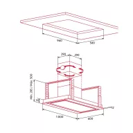   NODOR - Páraelszívó NorBreeze ISLA DEIMOS 1000 RF Hob to Hood