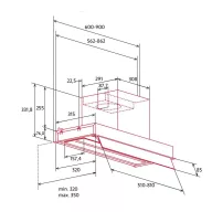   NODOR - Páraelszívó NorBreeze GREGAL 90 WH NMOTION Hob to Hood