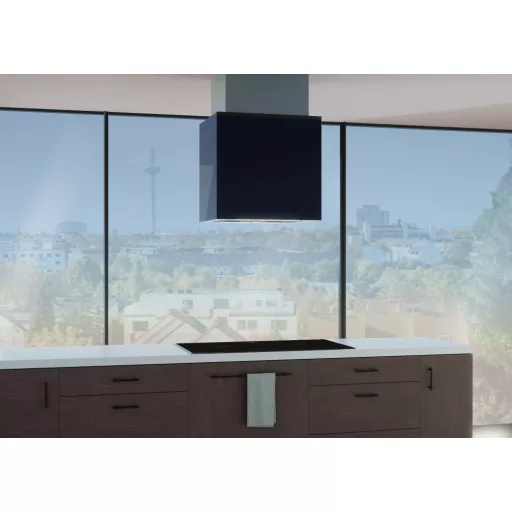 NODOR - Páraelszívó NorBreeze ISLA CUBE GLASS ECO 60 BK/A fekete Hob to Hood - 3. kép