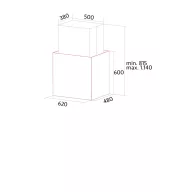   NODOR - Páraelszívó NorBreeze ISLA CUBE GLASS ECO 60 WH/A fehér Hob to Hood